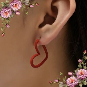 Heart Shaped Hoop Earrings